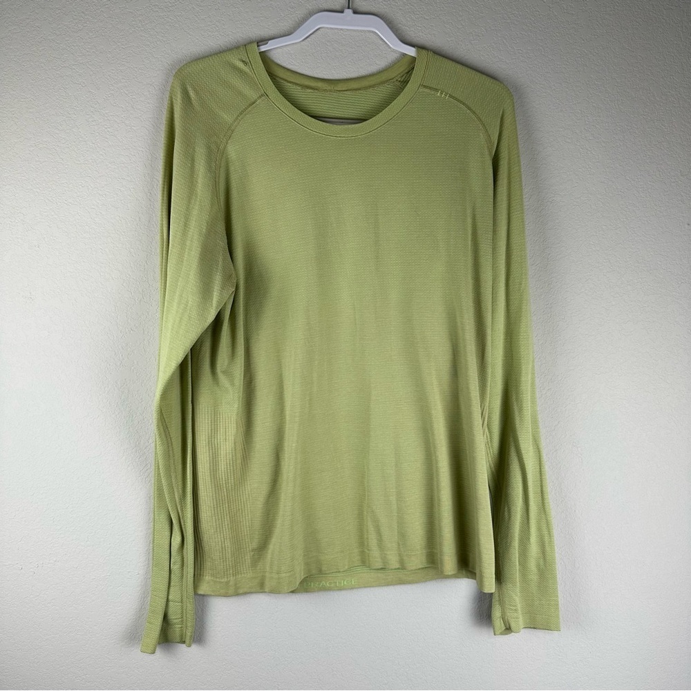 Lululemon Men’s Green Tan Metal Vent Long Sleeve Athleisure Tee Shirt Size Large
